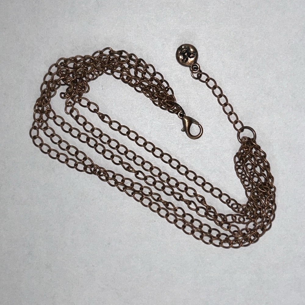 Custom Made 5 Strand Copper Bracelet With Moon Face Dangle Accent Contemporary - Picture 2 of 6